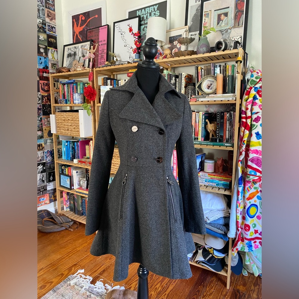 Perfect Laundry By Shelli Segal Charcoal Coat